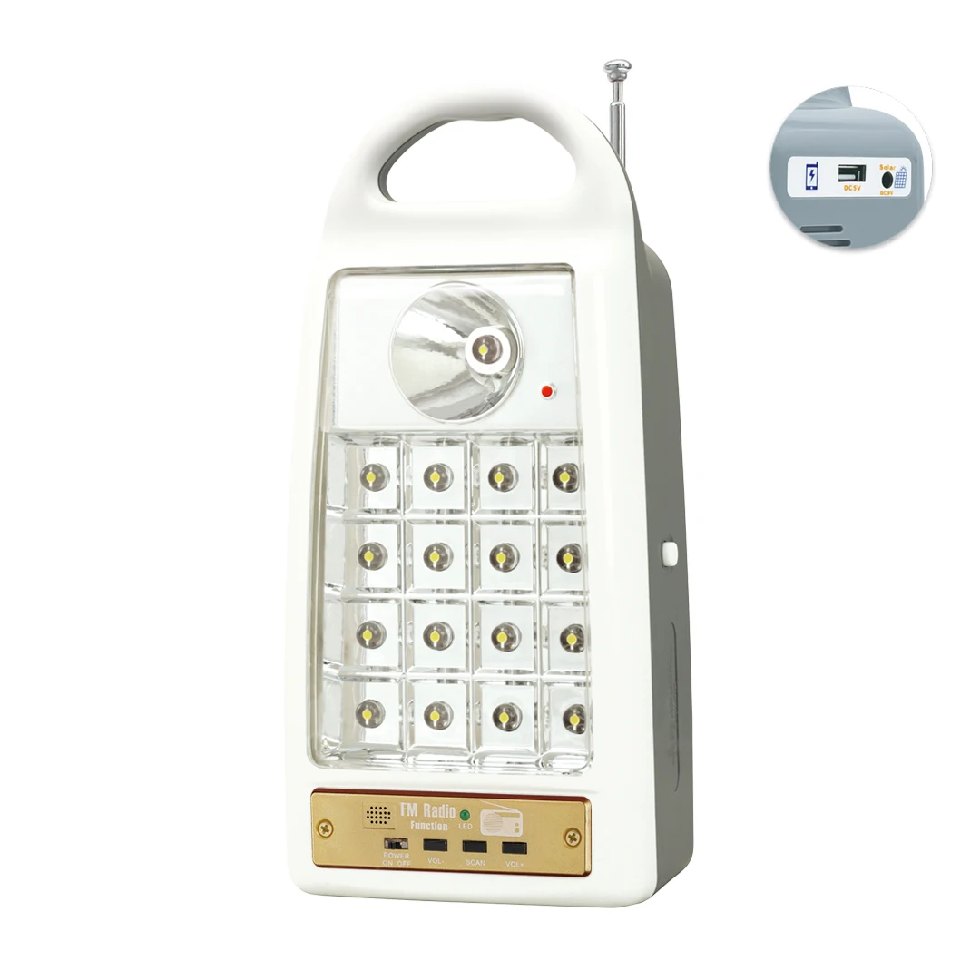 solar 0.5w led radio emergency light rechargeable