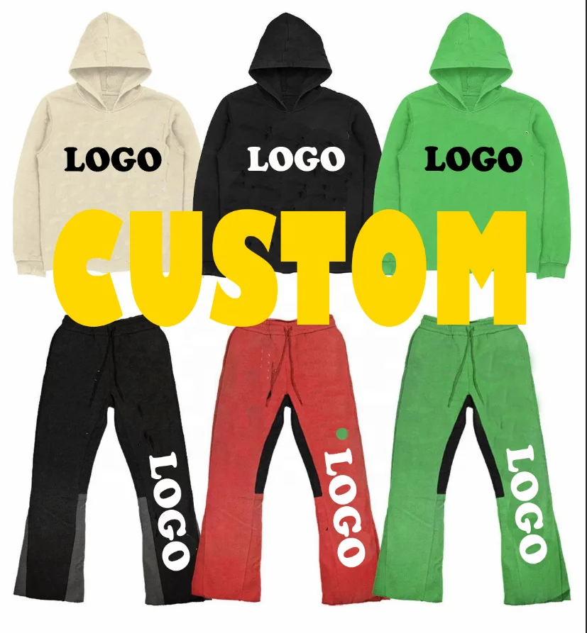 New custom sweatsuit  paneled multicolor custom graphics  stacked suits men sweatsuit fashion men sportswear tracksuit