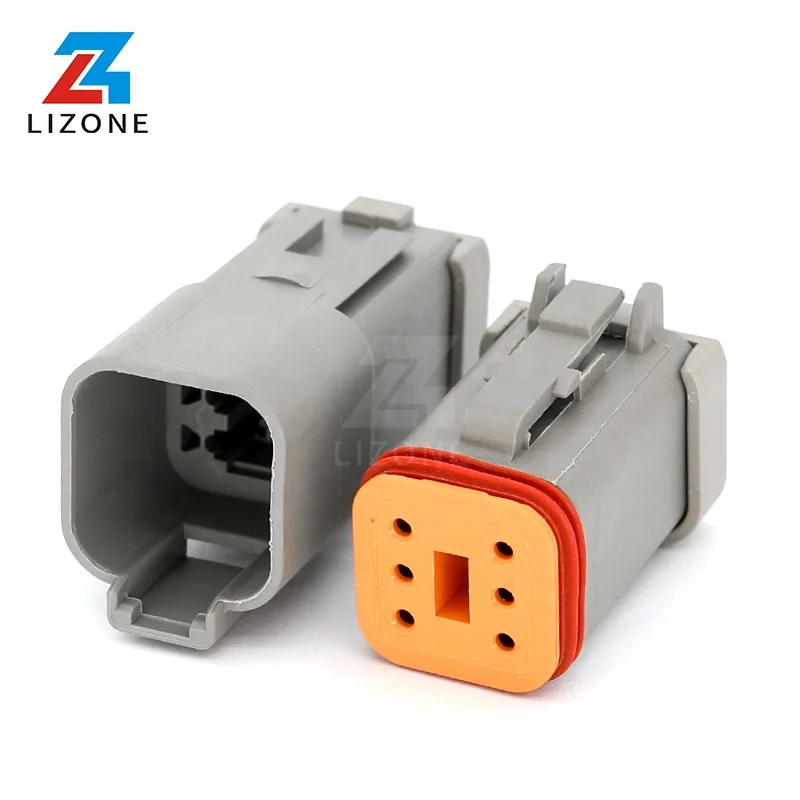 DT04-6P-E003 6 pin male Deutsch dt series automotive waterproof wire connector with end cover