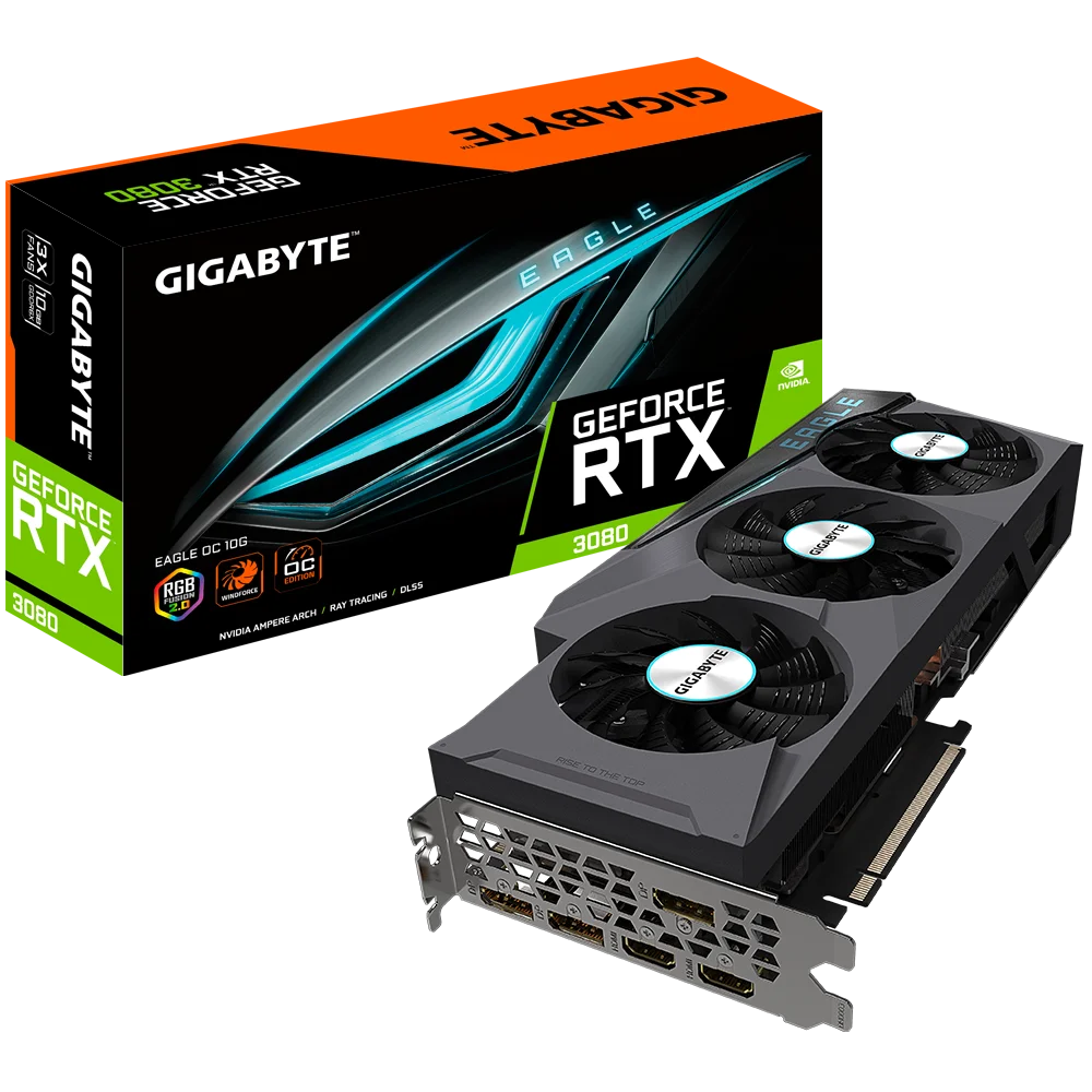  2021 совершенно новая игровая Видеокарта GIGABYTE RTX3080 96M 1710 МГц 10G GPU 3090 3070