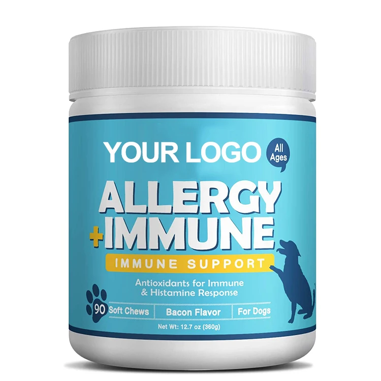 Healthy Pet Supplement Dog Food Allergy Chewable Tablets Immune Support with Omega 3