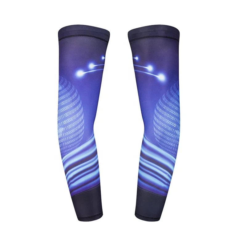 New Fashion Sublimation Print Logo Lycra Bike Hiking Golf Football Elastic Sport Golf Arm Warmer For Men Women