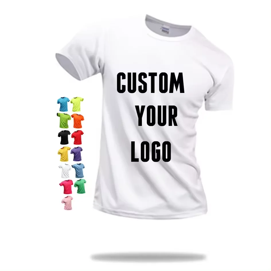 Wholesale Custom Print Plain Blank 100 Sublimation 100% Polyester White Sport Gym Run Quick Dri Dry-fit Men T Shirt For Women