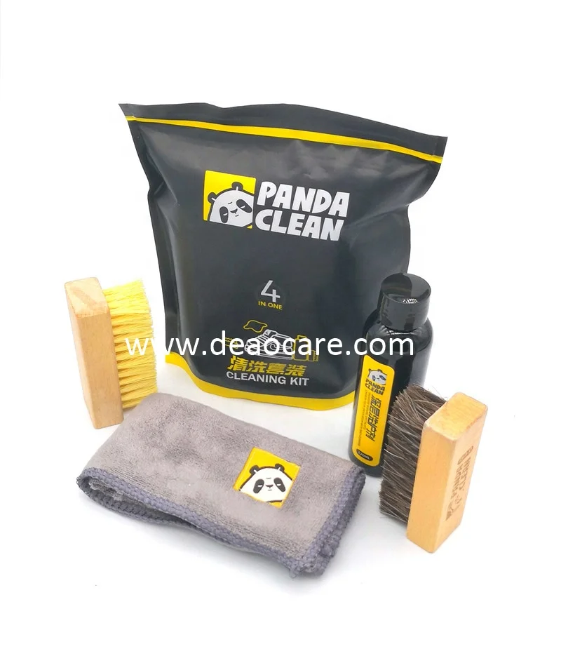Deao Care Suede Shoe Cleaner Kit Sneaker Cleaning Liquid Pig Bristle Brush WIth Plastic Ziplock Pouch Bag