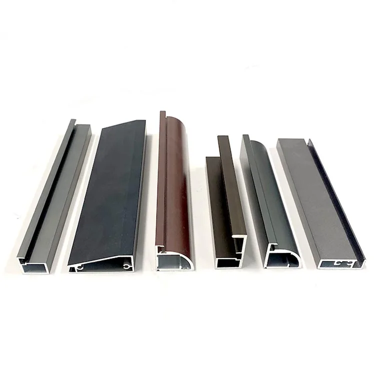 New design low price aluminum extrusion profiles, anodized brushed gold black wardrobe glass door frame profile