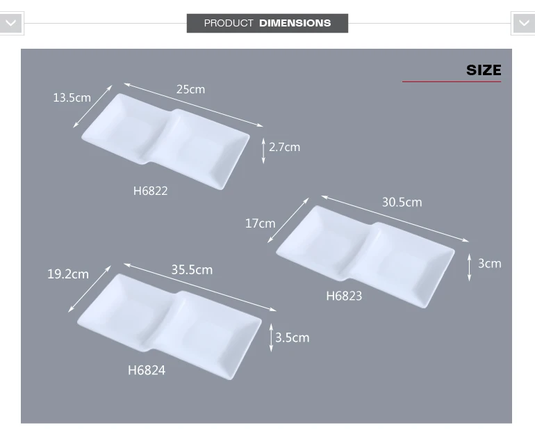 wholesale ceramic plate double dish super white porcelain 2 div dishes dinnerware