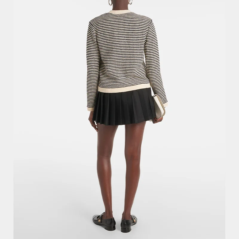 Sweater Factory OEM ODM 2025 Long Sleeve Pattern Wool Sweater Elegant Luxury Ladies Custom Knit Cardigan