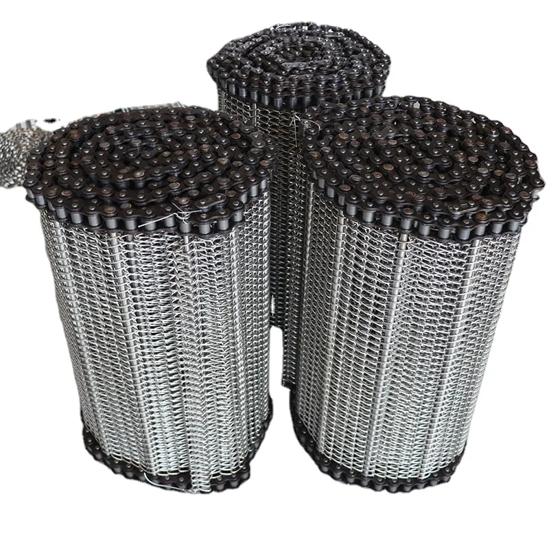 Stainless steel wire mesh conveyor belt Food Grade wire mesh conveyor belt with chains