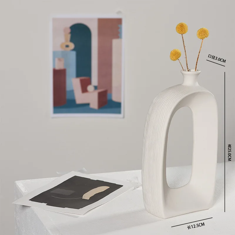 
ceramic & porcelain nordic decorative home decor bum porcelain white chinese trumpet vintage cheap geometric vase design modern 