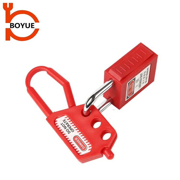 China high quality Industrial High Security Padlock 3 Holes Red Padlock Nylon Hasp Lockout