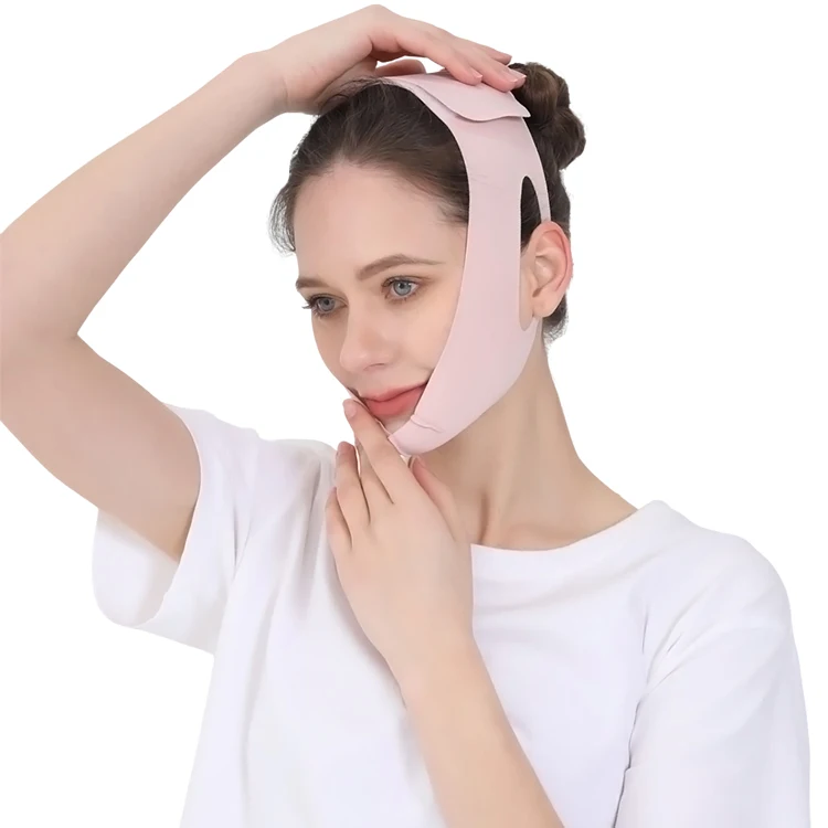 V Shape  breathable pink thin material face slimming face lift bands