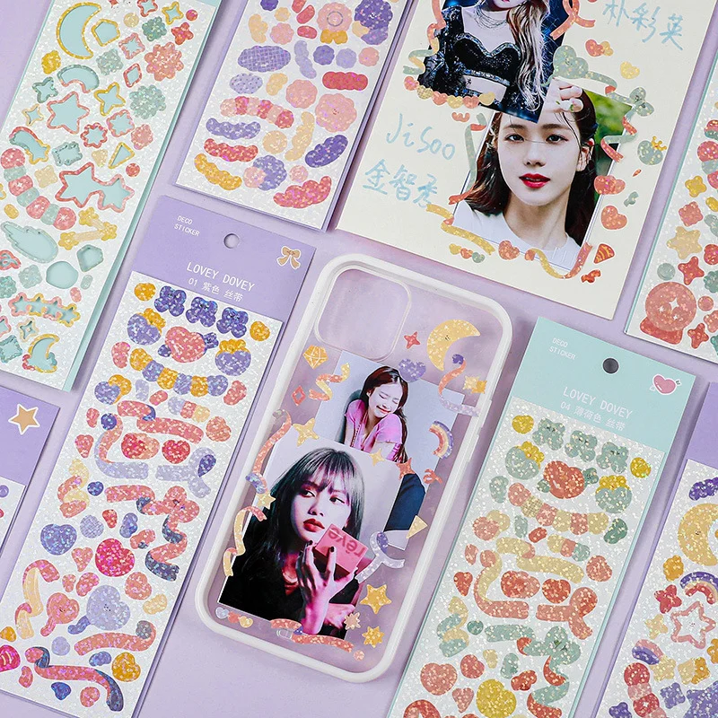 2022 New custom design  Low MOQ kiss cut Kawaii decorative  sticker sheet