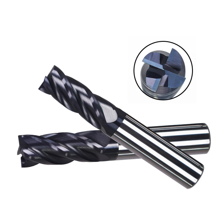 
Round shank standard black coated end mills for wood HRC45 solid carbide wood end mill 