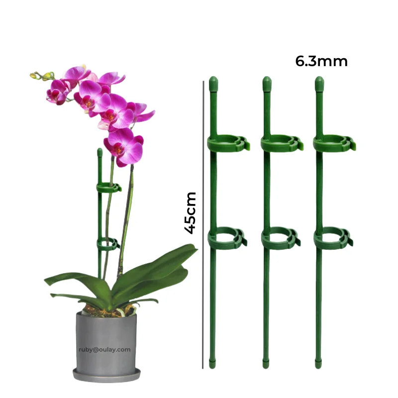 6.3mm or 7.8mm  30~90cm Garden Plant Support Pile  Resistant Bend Fiberglass Sticks   With Ring Buckles ( Price negotiated)