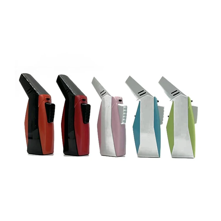 Wholesale Smoking Cigarette Accessories Custom Logo Windproof Camping Travel Cigar Gas Refill Torch Flame Lighters