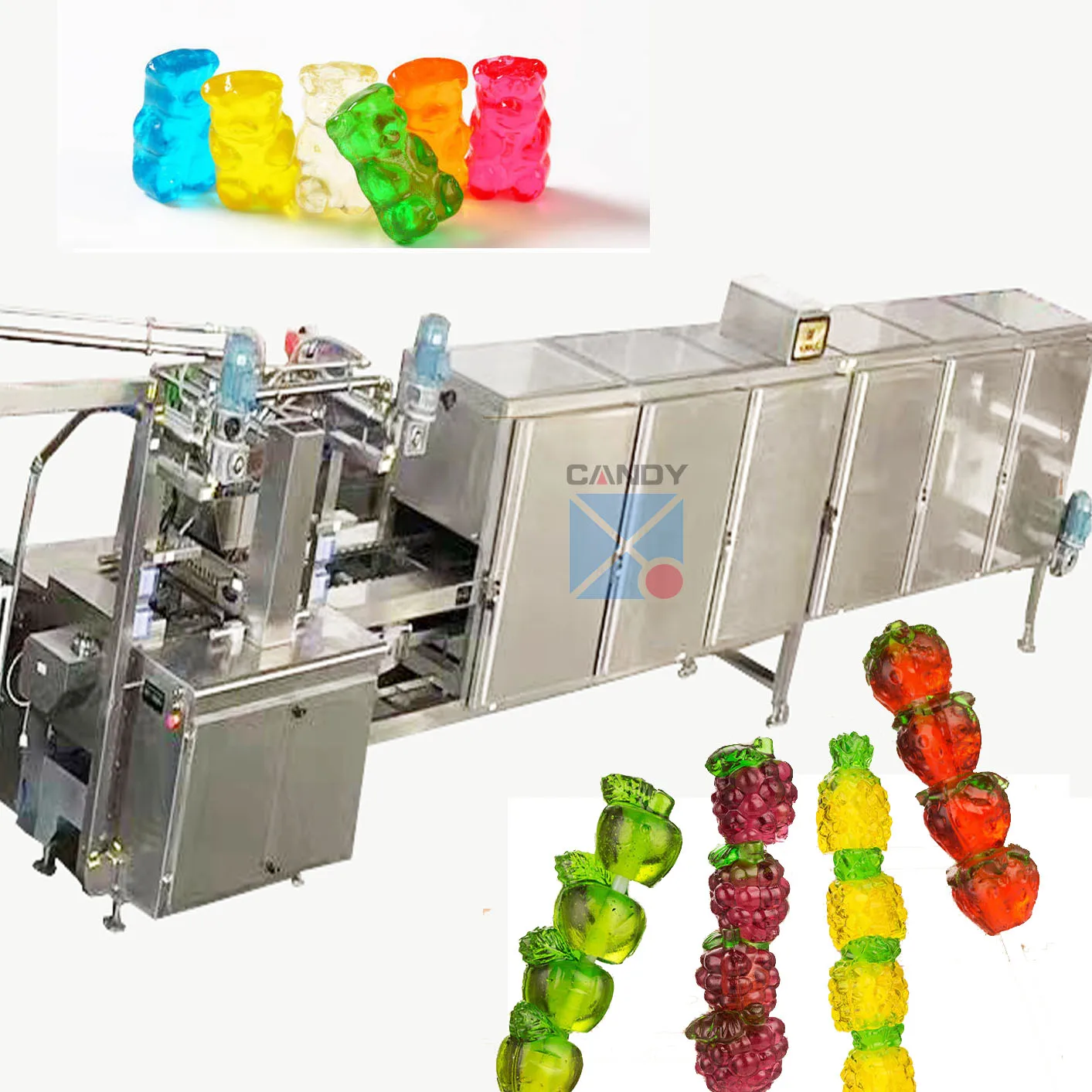 2024 Hot Selling Small Confectionery Soft Jelly Candy Depositor Lollipop Gummy Juice Filled Making Machine