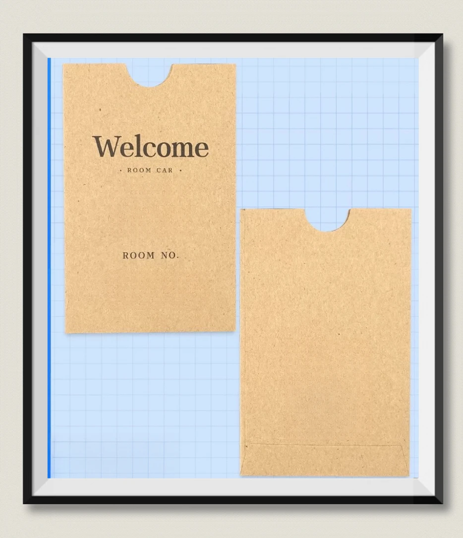 Custom Logo Printed Card Sleeve Set for Hotel Use Double Side Coated Craft Paper Room Lock Card Holder