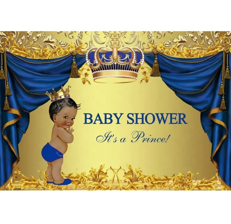 7x5ft   Royal Curtain Baby Shower Photography Background Vinyl Princess Baby Shower It's A Prince Banner Backdrops