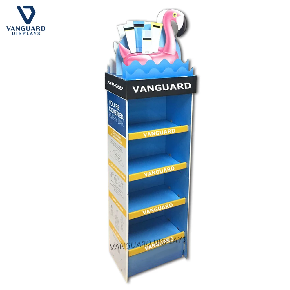 
Free Custom Design Retail Corrugated Paper Floor Display Stand Rack for Product Promotion 