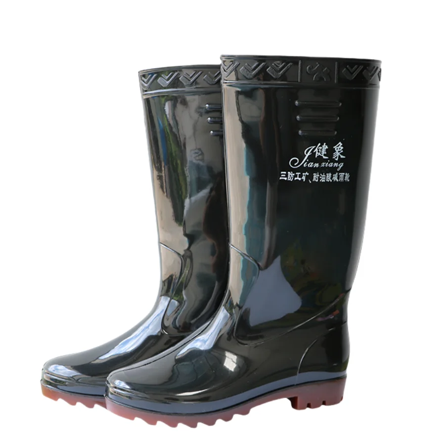 Anti slip oil acid alkali resistant waterproof pvc safety rain boots big size rubber boots gumboots Garden Rain Boots