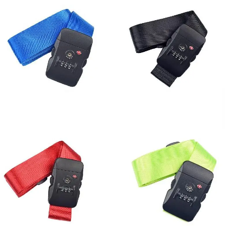 Custom Logo Adjustable Portable Travel Luggage Conveyor Hanging Belt Strap Airport With Coded And Tsa Lock For Luggage