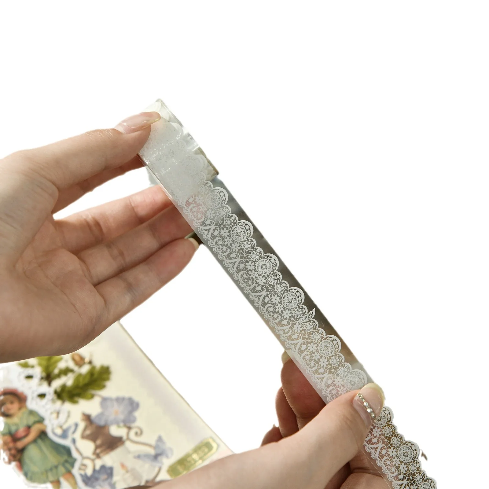 Transparent vintage lace pet deco tape for scrapbooking diy handcraft decoration