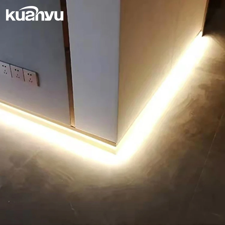 Gold Stainless Steel Skirting Baseboard Trim Baseboard Decorative For Wall Corner Strip Skirting Board With Led Light
