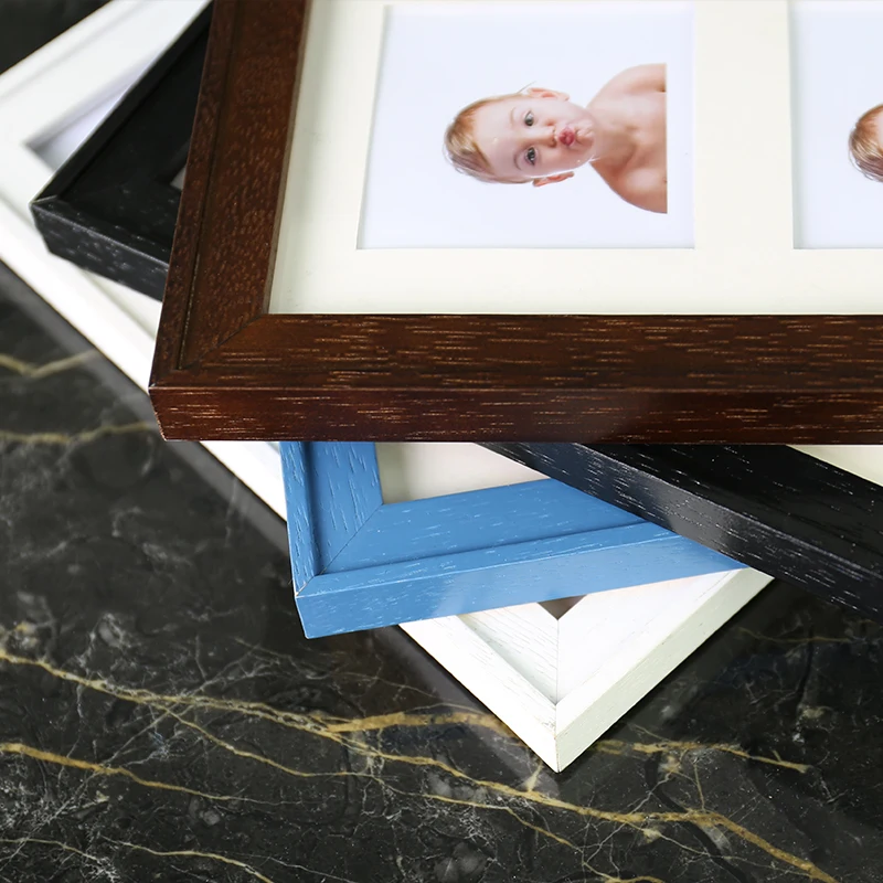 Memory Box Pine Wood 2 Picture 12 Month My First Year Baby Photo Frame