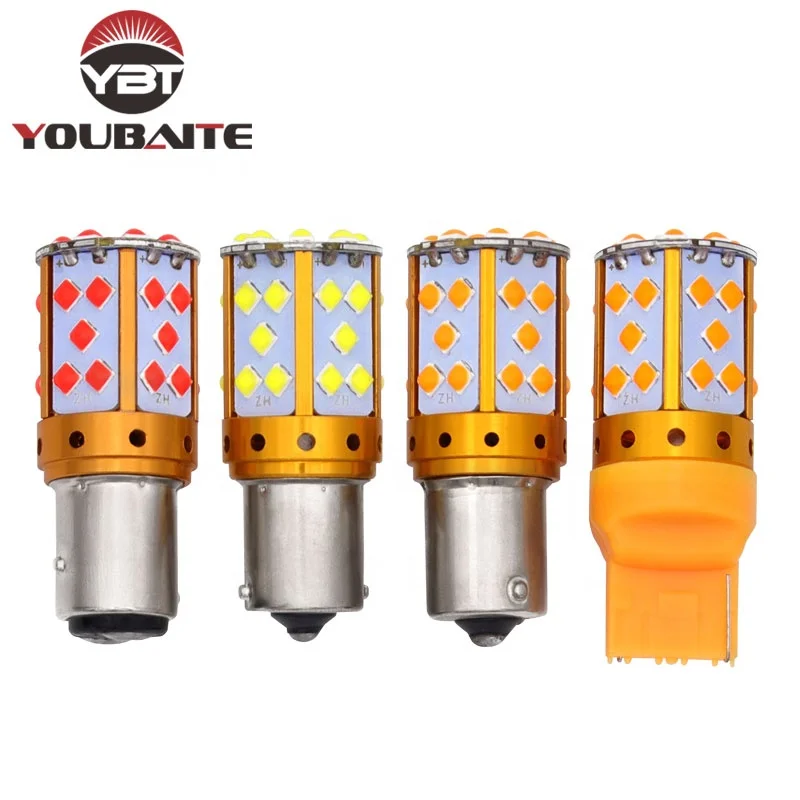 Golden aluminum Canbus 1156 3030 35SMD BA15S p21w 3156 T20 7440 Amber Red S25 P21W BAU15S  led turn signal bulb