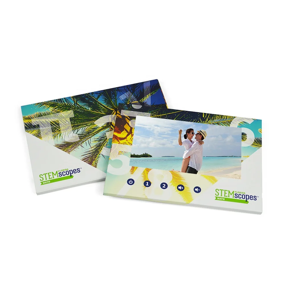 Китай поставщик DIY крафт-бумаги музыки Спасибо карты 7 дюймов ЖК-дисплей hd видео-карты для маркетинга подарок на день рождения бизнес