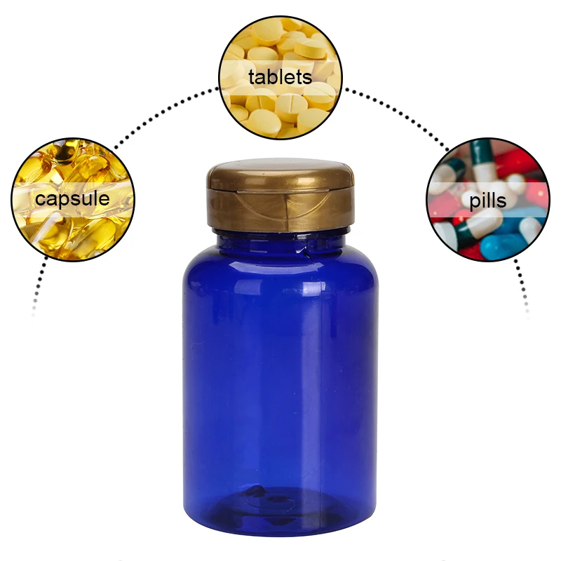 Hot luxury red green orange amber brown clear biodegradable pharmaceutical medicine bottle for pill capsule with child proof cap