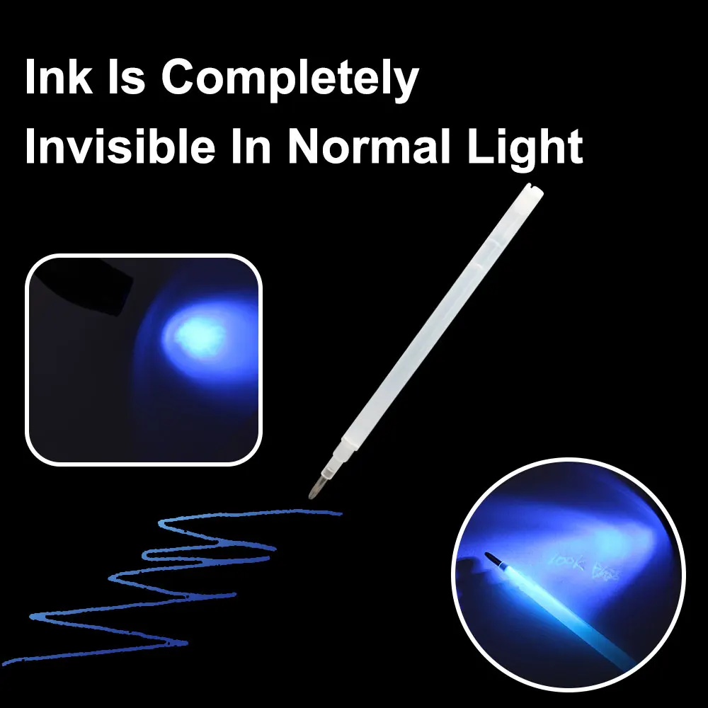 Magic Refill UV Pen Invisible Ink Pen UV Refill Pen for Leather Marking