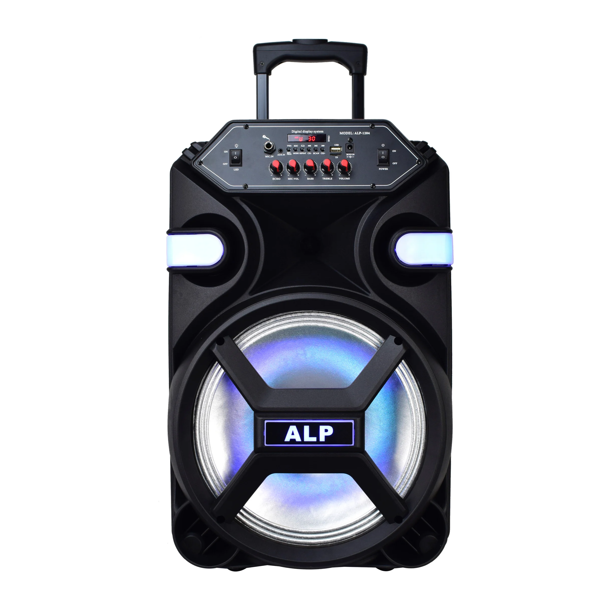 AILIPU 12 inch bt karaoke fashion party box rechargeable battery audio music song super ably portable trolley speaker