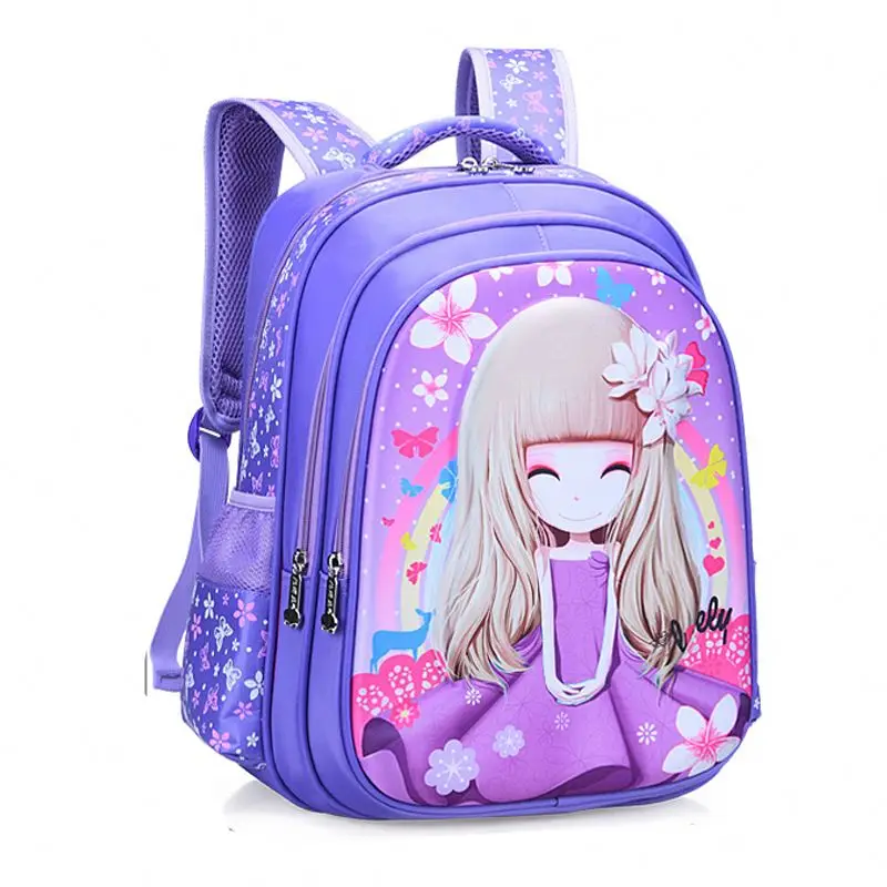Customized cartoon cute little girl schoolbag cartoon cute princess pattern pink schoolbag backpack