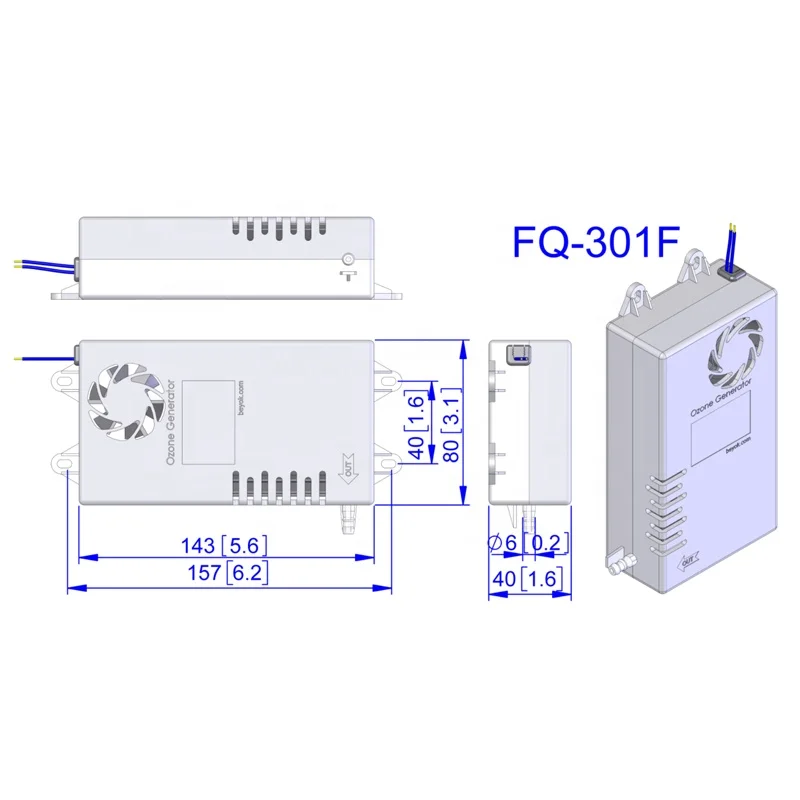 FQ-301F 24 В/12 В мини-очиститель воздуха и воды генератор озона