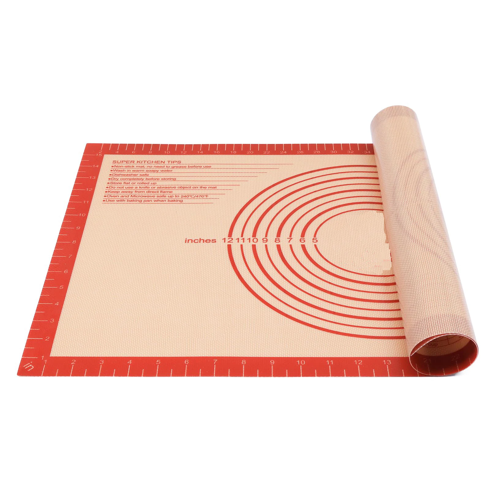 Non-slip Pastry Mat Extra Large with Measurements 28x20' for Silicone Baking/ Counter  Dough Rolling Mat,Fondant/Pie Crust Mat