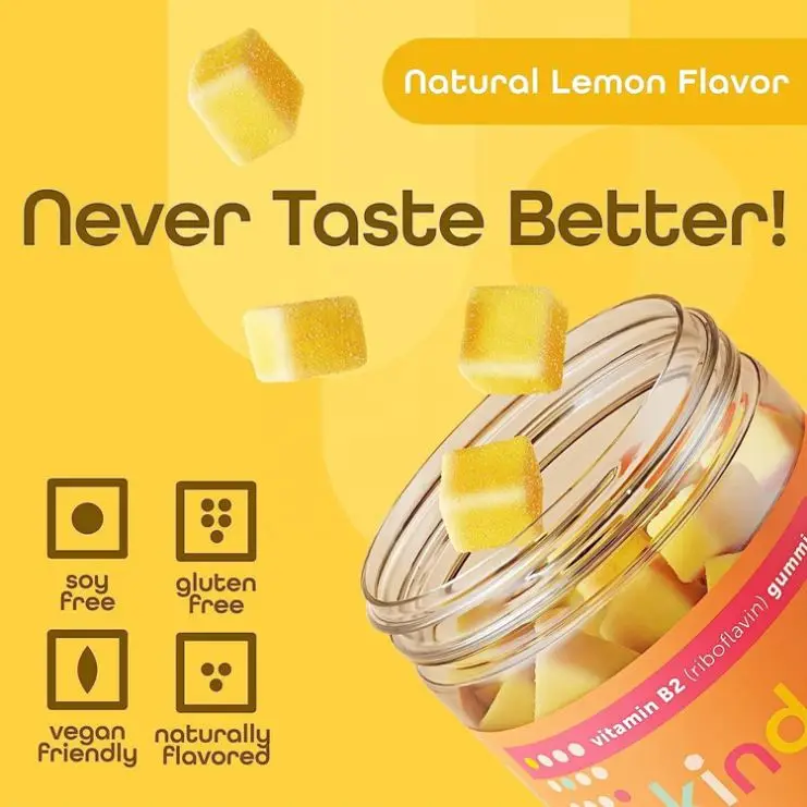 Wholesale OEM Vegan Vitamin B2 Gummies Riboflavin ( b2) 400mg Gummy Immunity Booster
