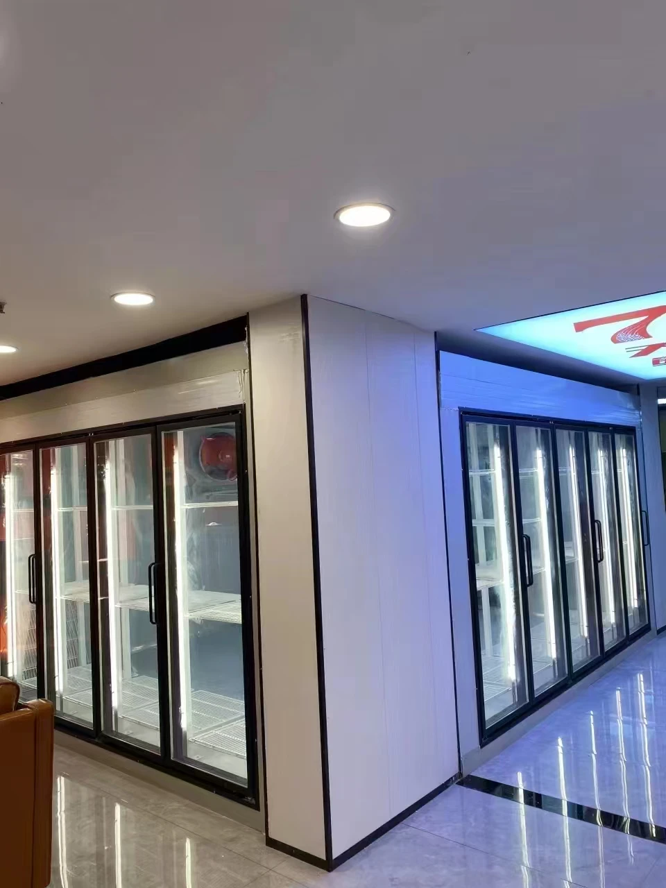 Longhey Walk In Display Cold Storage Room Glass Door And Frame With Anti Fog And Defrosting Functions Refrigerator Accessories