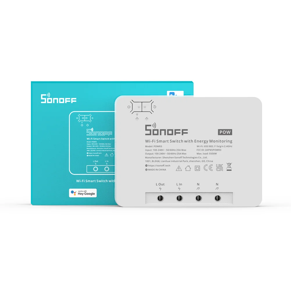 best price 25A 5500W Power Metering  smart life sonoff power R3 wifi wireless switch Overload Protection Energy Saving