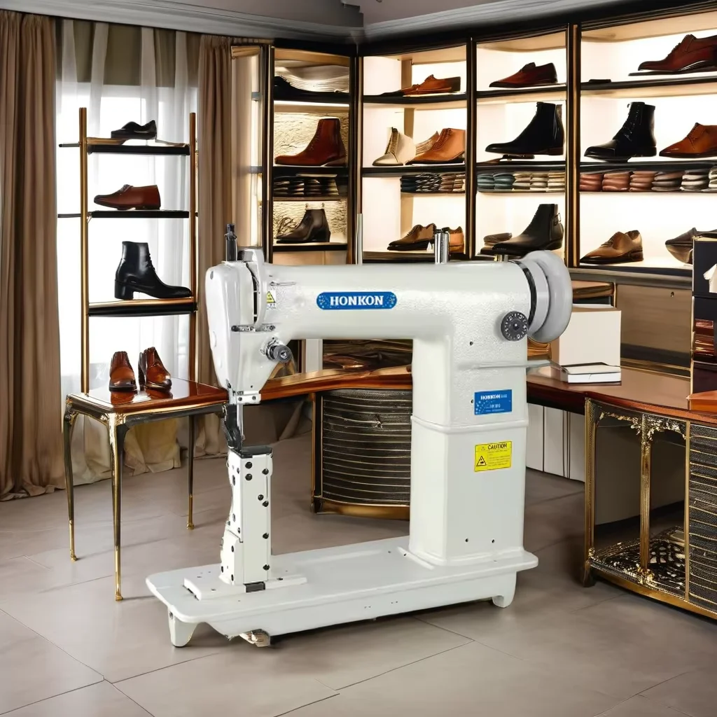 HK-810 Industrial Automatic Single Needle Post-Bed Lockstitch Sewing Machine for Martin Boots Leather Shoes Gear Core Component