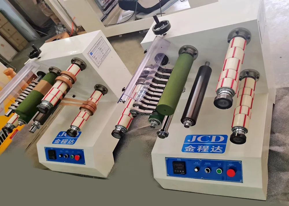 Mini BOPP gum tape roll cutting and rewinding machine