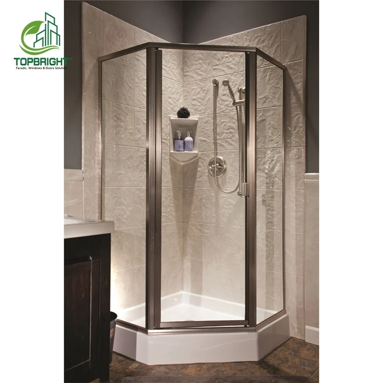 Topbright modern shower glass door cheap stainless steel clear hinges sliding shower door