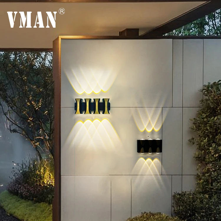 Double Head Lighting COB RGB Ip54 Waterproof Aisle Terrace Indoor Outdoor Modern LED Up Down Wall Light