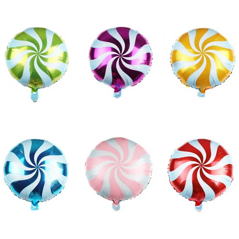 Windmill Candy Lollipop 18-inch Aluminum Party Decoration Supplies Round Helium Kids Toys Balloon Christmas Globos