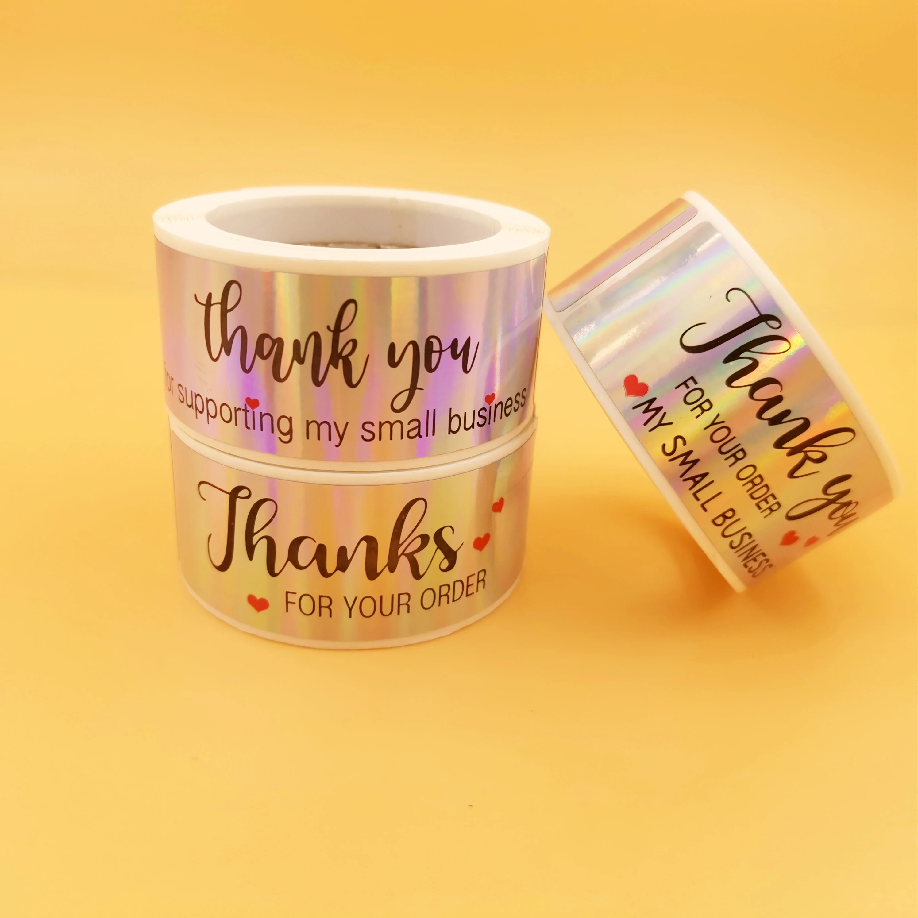 Foreign Trade Roll Thank You Rainbow laser Sticker label Thank You for your Order seal Sticker Wholesale Stickers