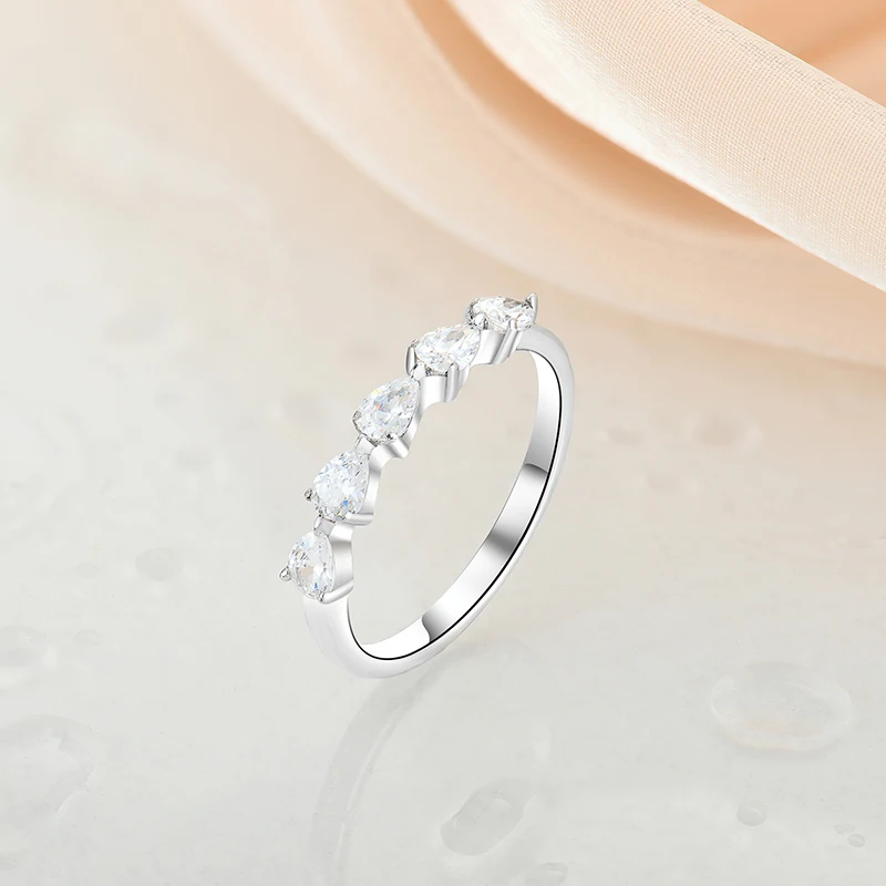 Real 925 Sterling Silver Zircon Finger Ring Classic Ring For Women engagement 18k gold plated  Wedding White Gold Rings