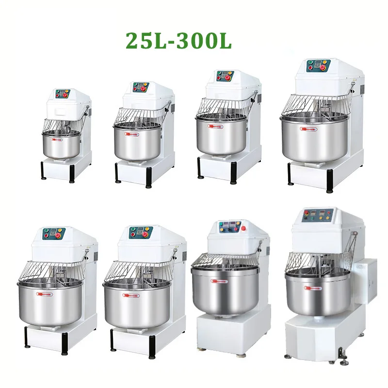 Industrial Commercial Bakery Automatic Wheat Flour Spiral Dough Mixer Farms 15kg 25kg 50kg 75kg 100kg Bread Dough