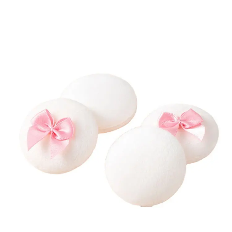 Hot Sale  Mini  Ribbon Bow Makeup Puff Powder Air cushion Makeup Sponge Cotton Round Cosmetic Blush Puff