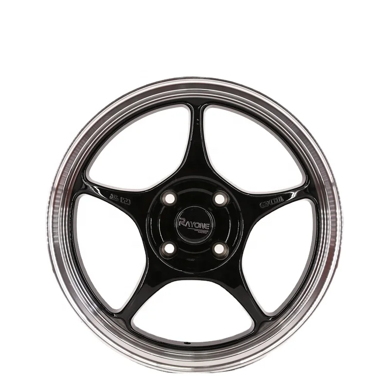 DM565 Customized fashionable design white 5X112 5X 114.3 14 15 16 17 inch black five spoke alloy  car wheels