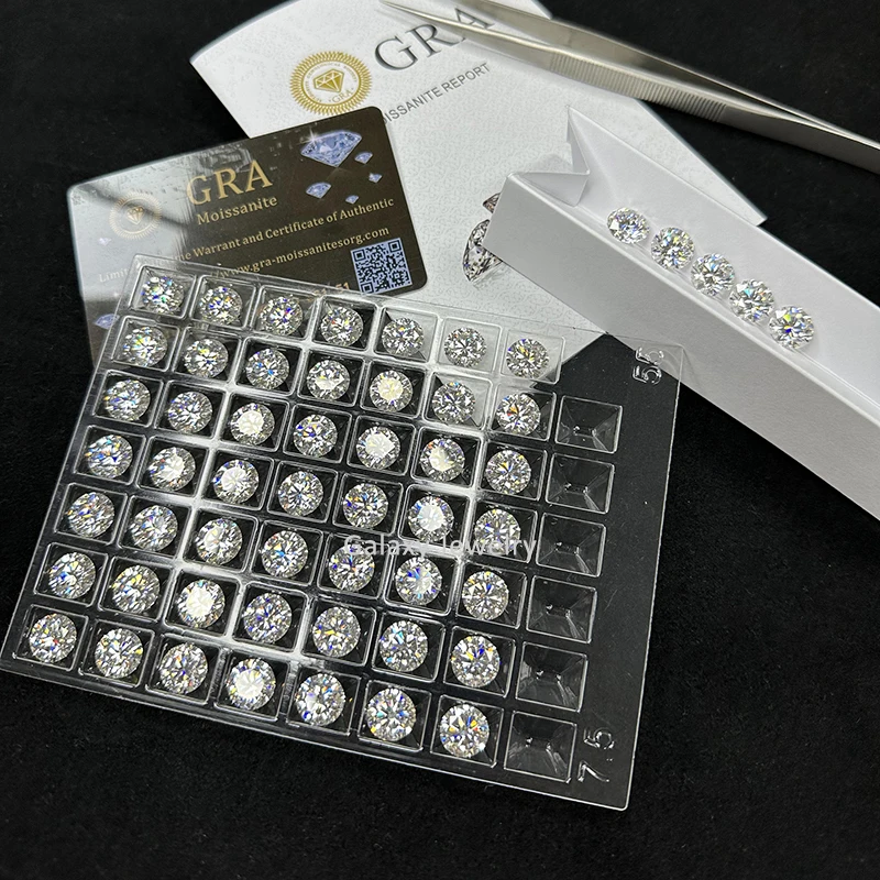 Galaxy Jewelry GRA Moissanite алмазные камни DEF Color VVS1 Loose лабораторные выращенные бриллианты круглой формы Лидер продаж